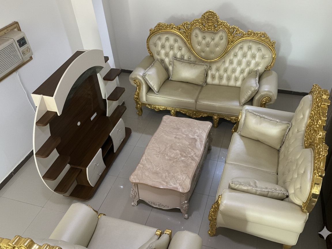 Royal Gilded Tufted Living Room Set Living Room thumbnail 1
