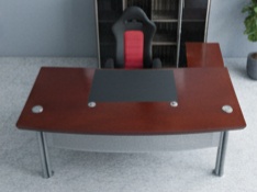 Mahogany & Perforated Metal Panel Presidential Executive Desk Office Table thumbnail 4