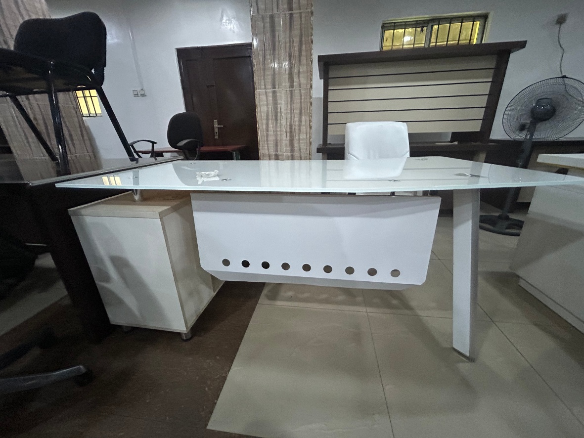 Glacier Modern Glass Executive Office Desk Office Desk thumbnail 3