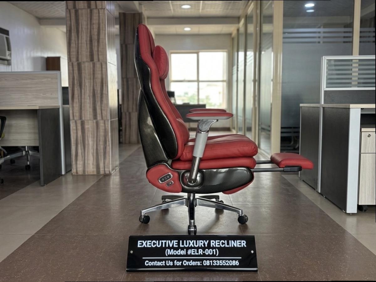 Smart Ergonomic Red Leather Executive Reclining Office Massaging Chair with Footrest Office Chairs thumbnail 4