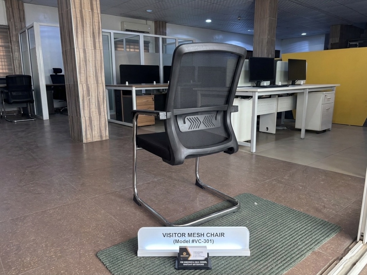 Ergonomic Black Mesh Sled Base Guest Chair Office Chairs thumbnail 2