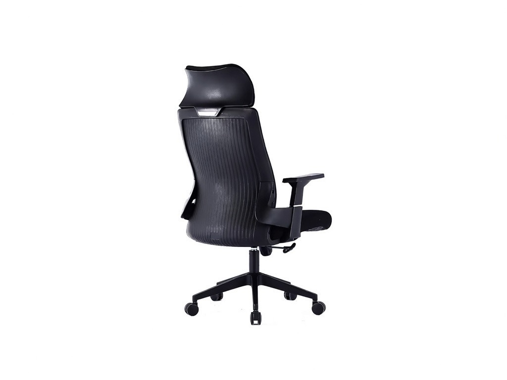 Ergonomic High-Back Black Mesh Office Chair with Adjustable Headrest and Lumbar Support Office Chairs thumbnail 2
