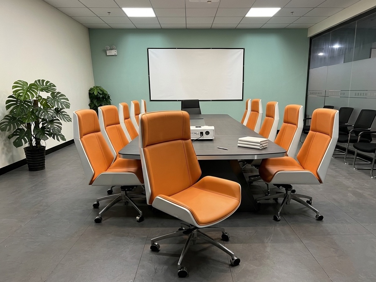 Modern Vibrant Orange and White Leather Executive Office Chair Office Chairs thumbnail 2