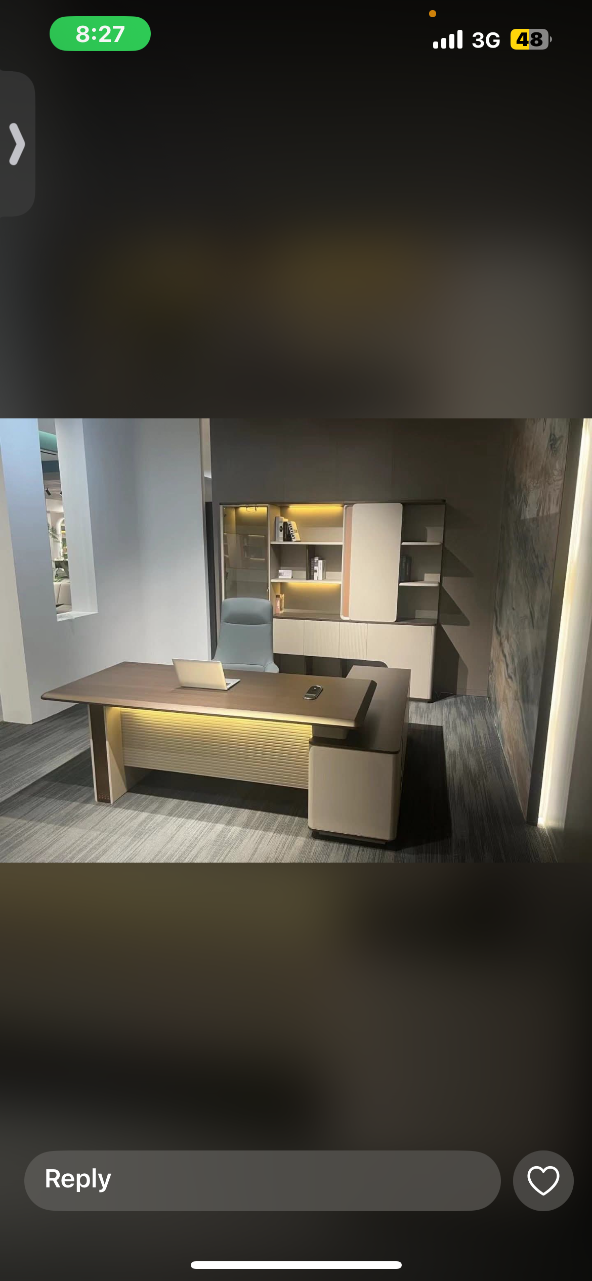 Luxurious Wooden Finish LED Executive Manager Desk Office Table thumbnail 1