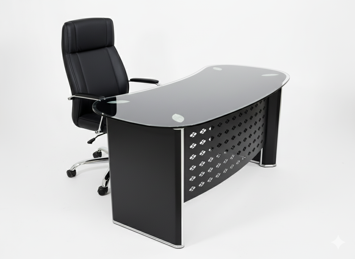 Black Glossy Surface Executive Manager Desk Office Table thumbnail 3
