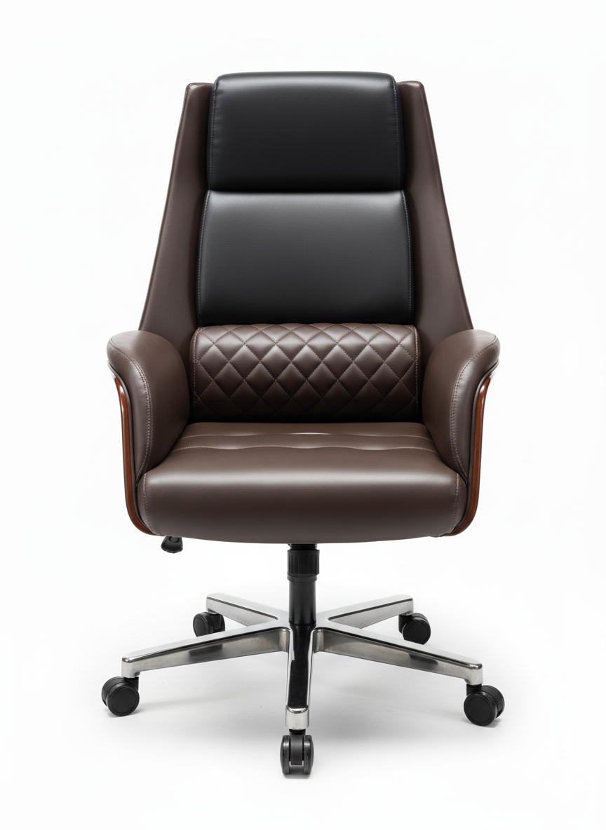 Modern Leather High Back Swivel Executive Chair
