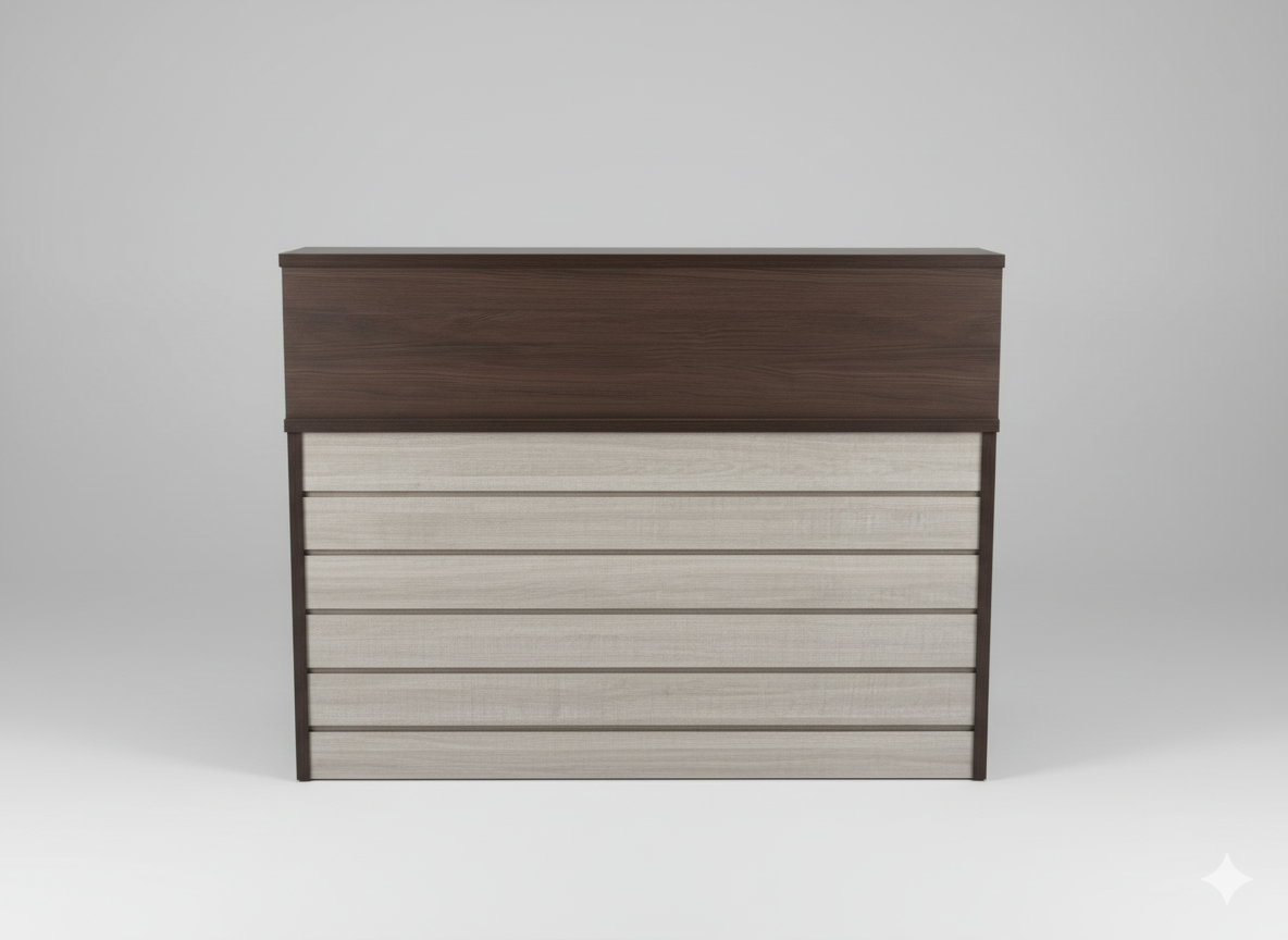 Helios Two-Tone Dark Wood Reception Desk Office Desk thumbnail 2