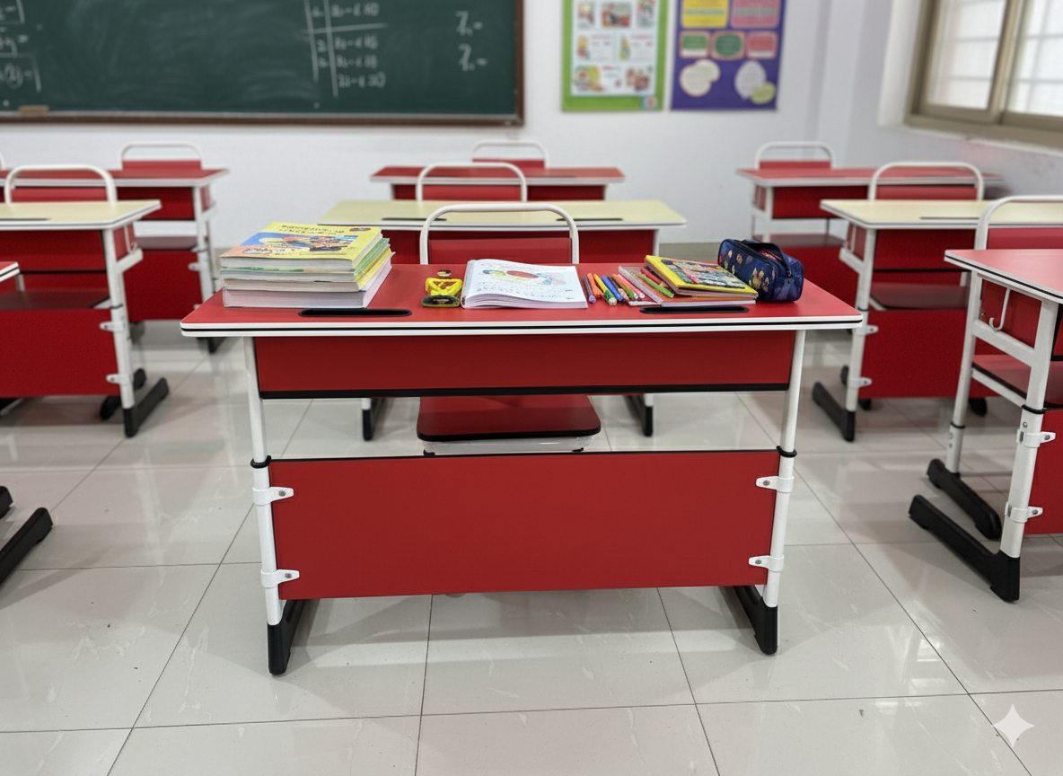 Modern Double Student Desk Set | Authentic Furniture