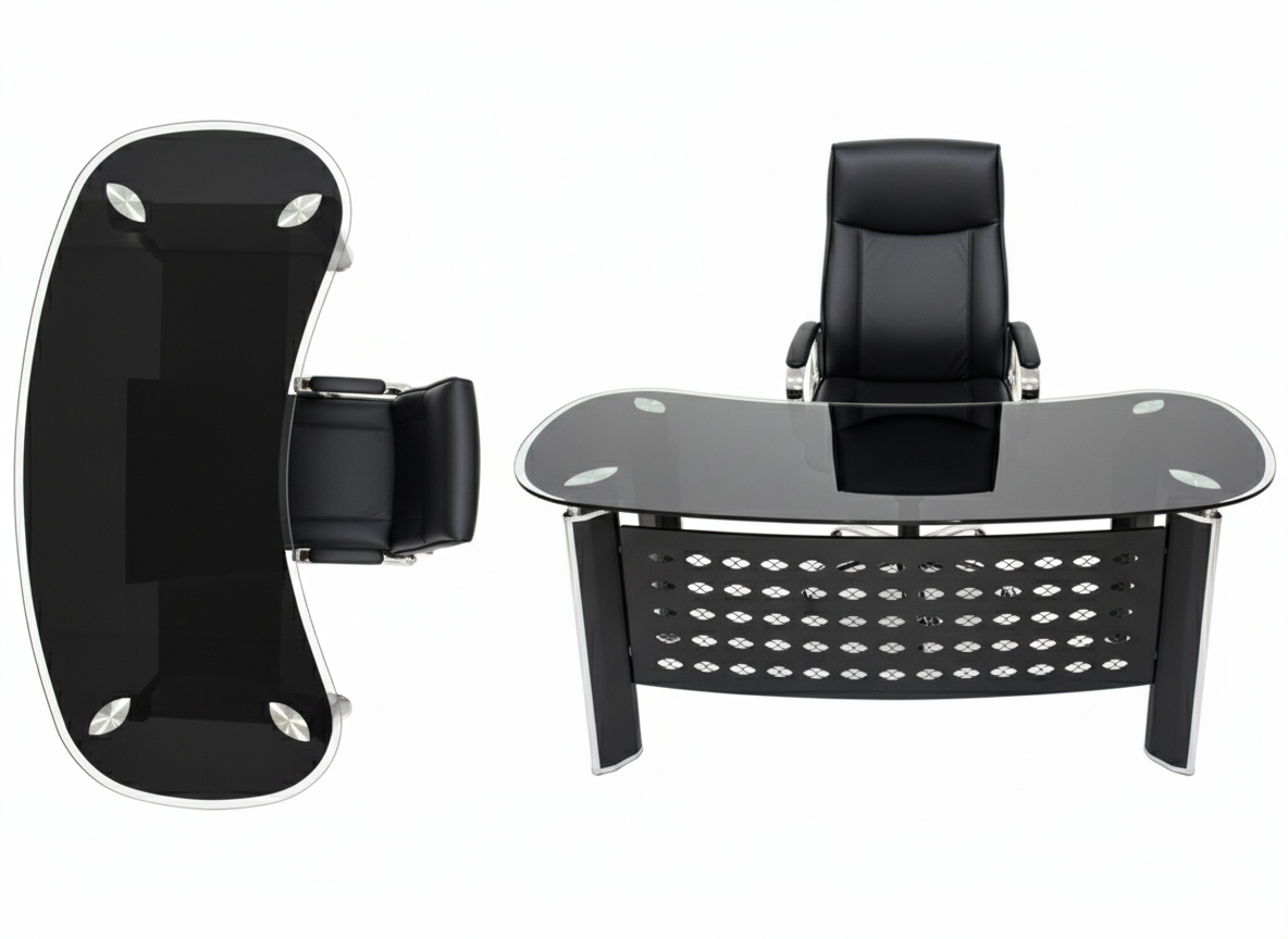 Black Glossy Surface Executive Manager Desk Office Table thumbnail 4