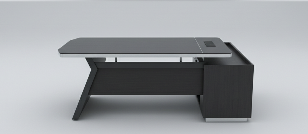 Engineered Wood Veneer Executive Desk Office Desk thumbnail 2