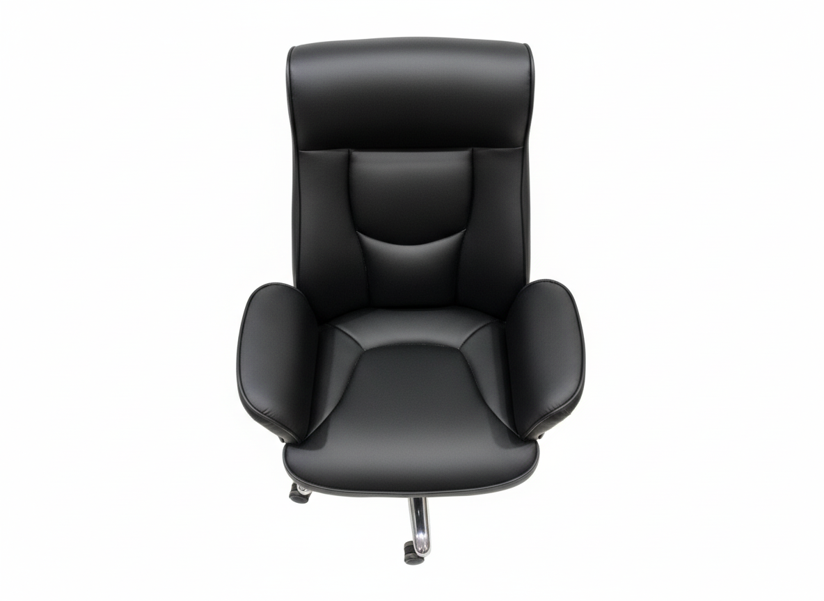 Black Leather Swivel Office Chair thumbnail 3