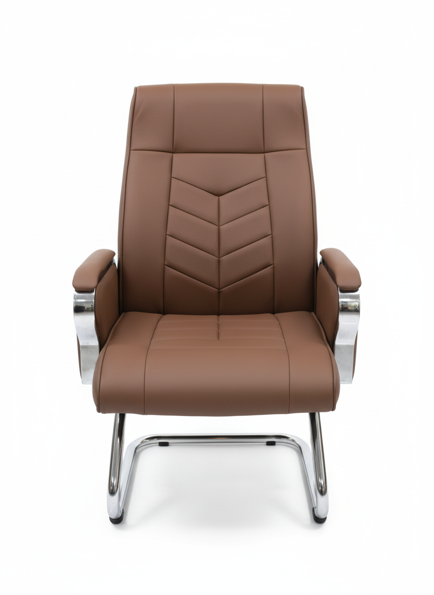 Leather & Metal Frame Visitor's Chair