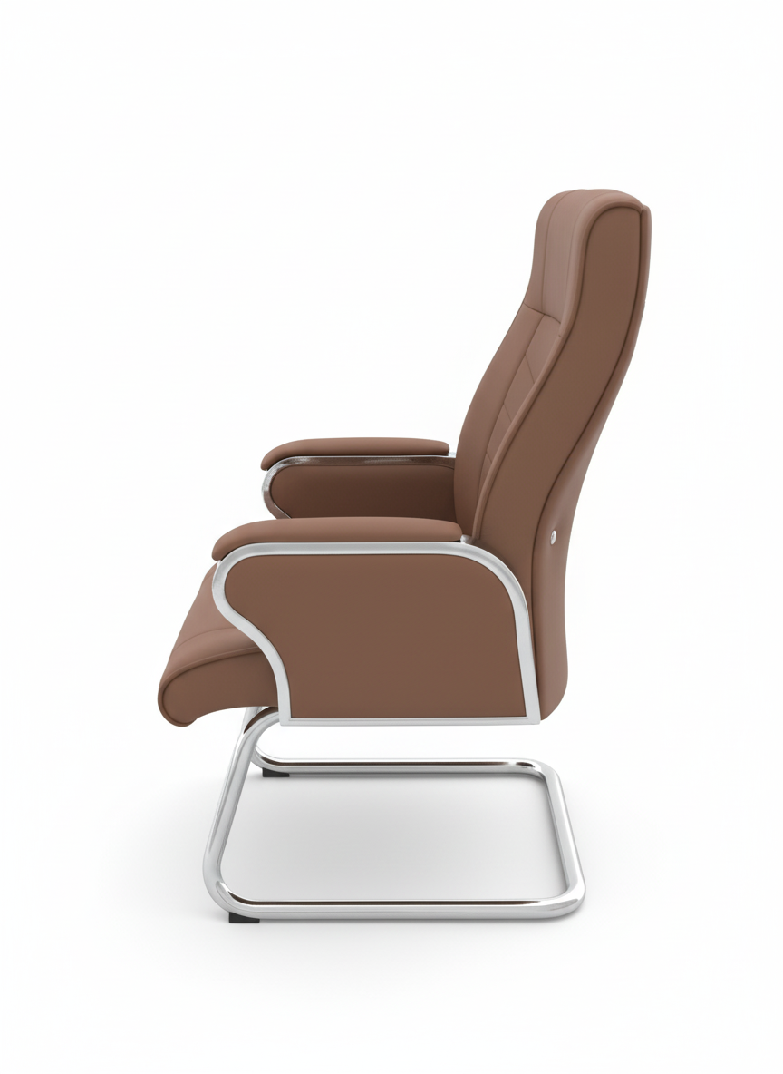 Leather & Metal Frame Visitor's Chair Office Chairs thumbnail 2