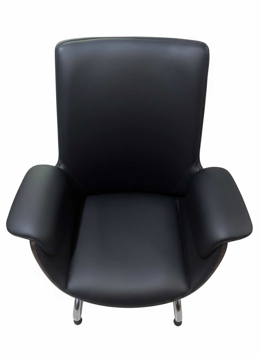Premium Mid Back Black Leather Executive Visitor's Chair thumbnail 3