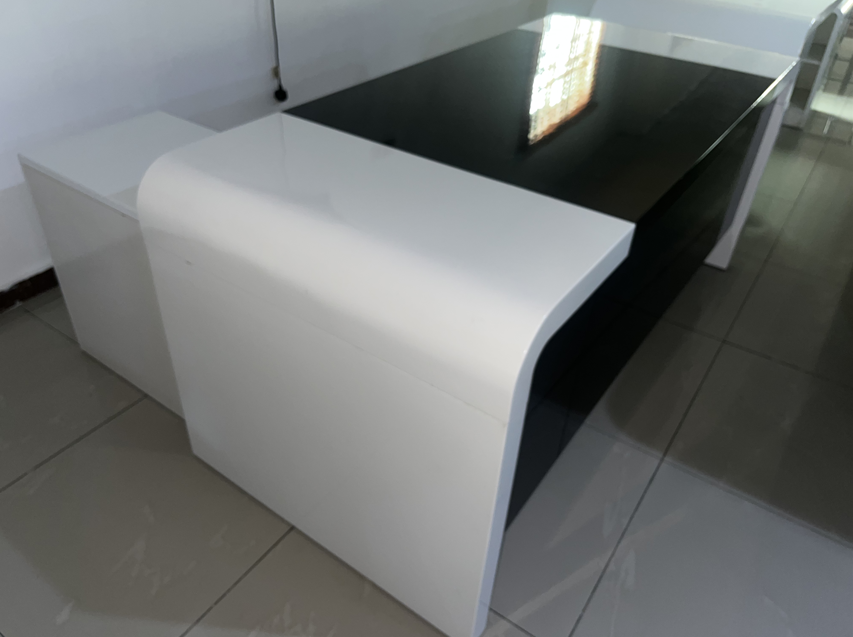 The Zephyr Modern Desk with Credenza Office Table thumbnail 3