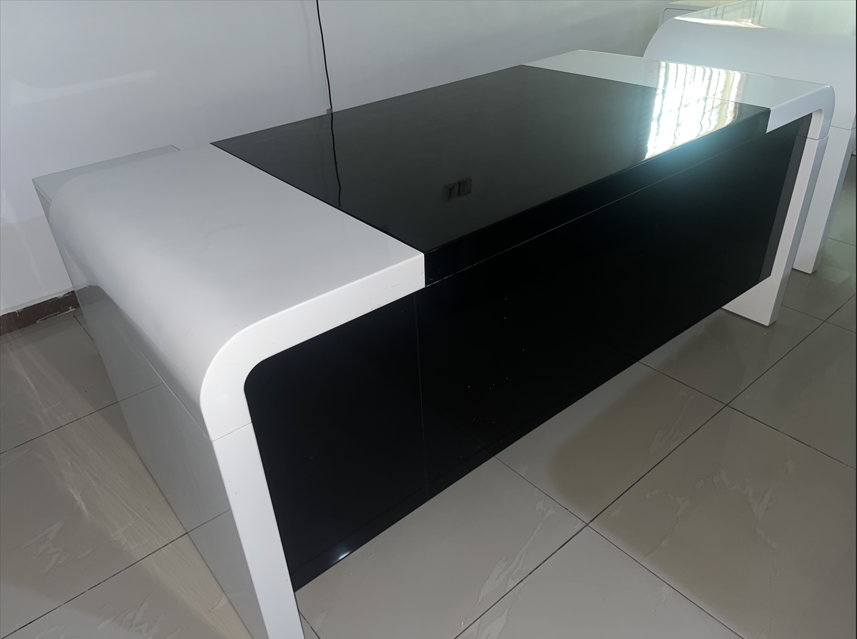 The Zephyr Modern Desk with Credenza Office Table thumbnail 4