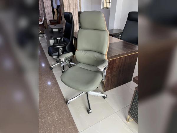 Premium Modern Two-Tone High-Back Executive Chair - Olive & Tan Office Chairs - Buy in Nigeria | Authentic Furniture