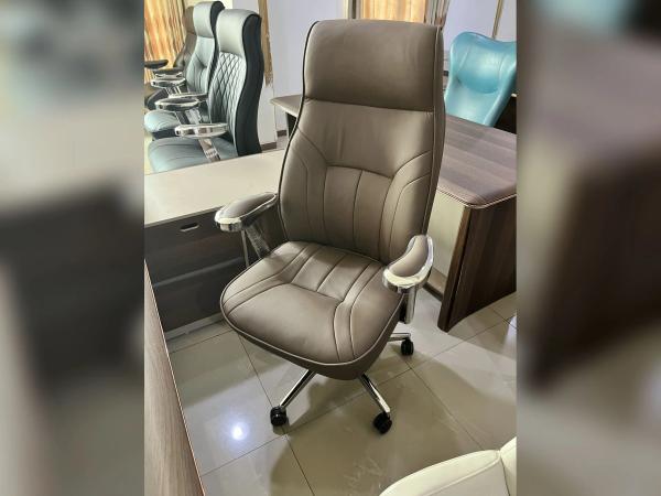 Premium Sleek Channel-Fluted High-Back Executive Chair - Taupe Office Chairs - Buy in Nigeria | Authentic Furniture
