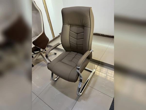 Premium Elegance Chevron Ribbed Cantilever Visitor Chair - Taupe Office Chairs - Buy in Nigeria | Authentic Furniture