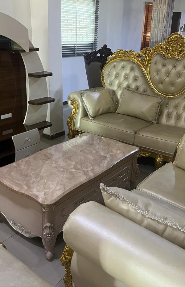 Royal Gilded Tufted Living Room Set - view 2