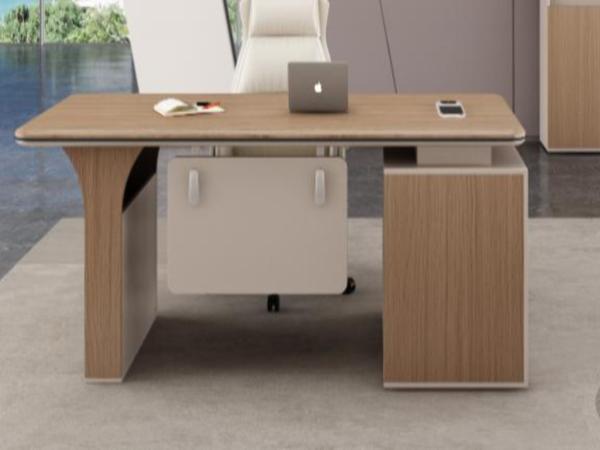 Sleek Light Wood Executive Desk
