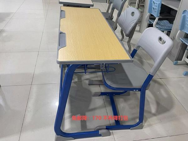 Collaborative Double Student Classroom Desk with Wire Storage