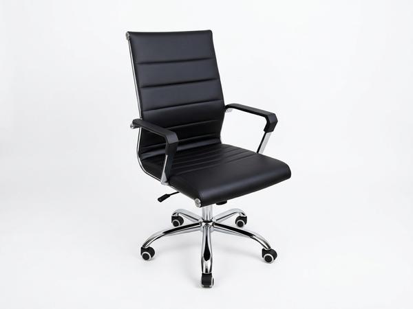 Premium Sleek Black Leather High-Back Executive Office Chair with Chrome Base Office Chairs - Buy in Nigeria | Authentic Furniture