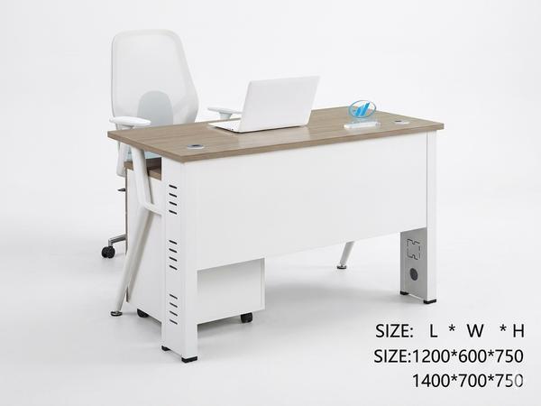 Quality Modern Light Wood Office Desk with K-Form Steel Frame and Mobile Cabinet Office Desk (Alternative View) - Authentic Furniture