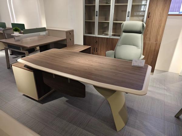 Premium Luxury Two-Tone Walnut and Cream Executive L-Shaped Desk Office Desk - Buy in Nigeria | Authentic Furniture