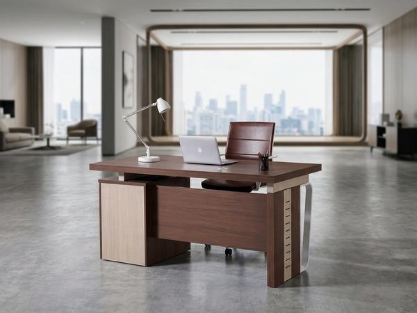 Premium Contemporary Walnut Standard Office Desk with Architectural Metal Leg Office Desk - Buy in Nigeria | Authentic Furniture