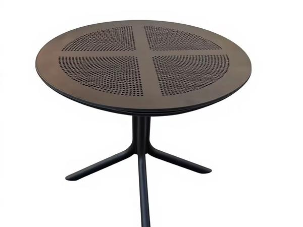 Premium Round Brown Metal Outdoor Patio Table with Perforated Top Outdoor Set - Buy in Nigeria | Authentic Furniture