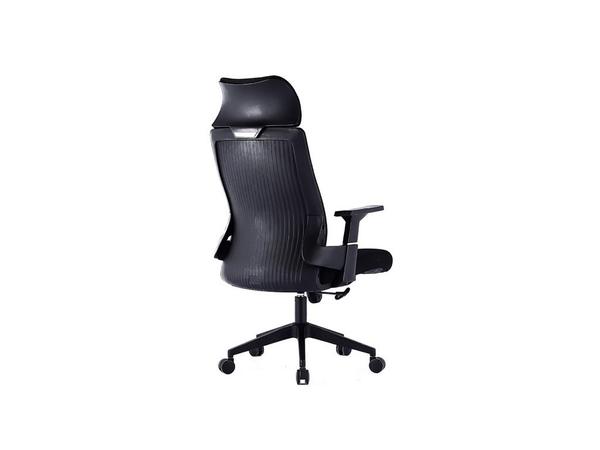 Quality Ergonomic High-Back Black Mesh Office Chair with Adjustable Headrest and Lumbar Support Office Chairs (Alternative View) - Authentic Furniture