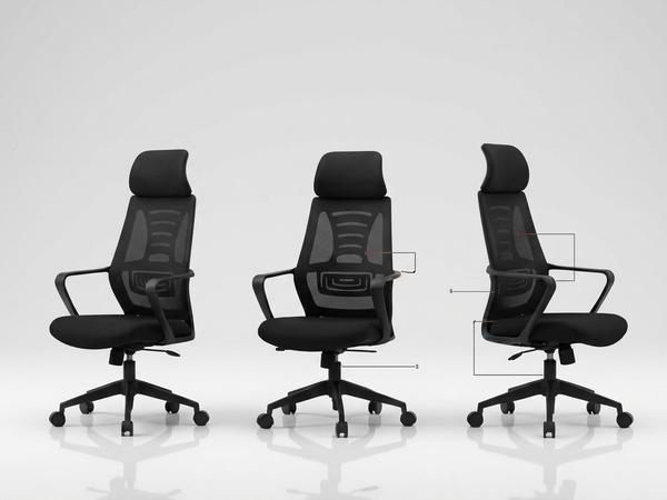 Quality High-Back Black Mesh Chair with Oversized Headrest Office Chairs (Alternative View) - Authentic Furniture