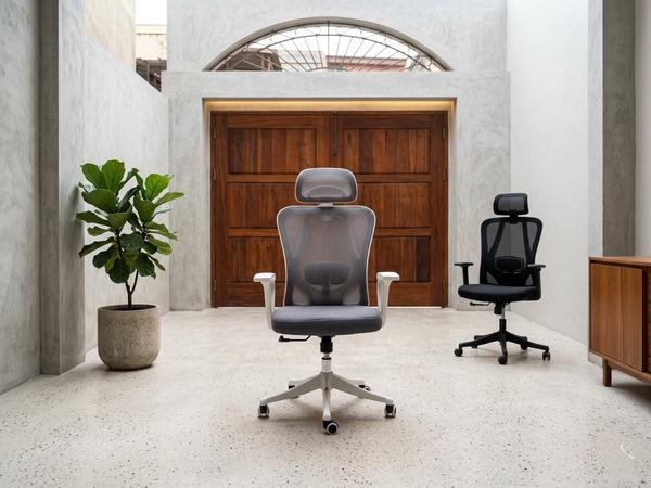 Premium Contemporary Grey and White High-Back Mesh Executive Office Chair Office Chairs - Buy in Nigeria | Authentic Furniture