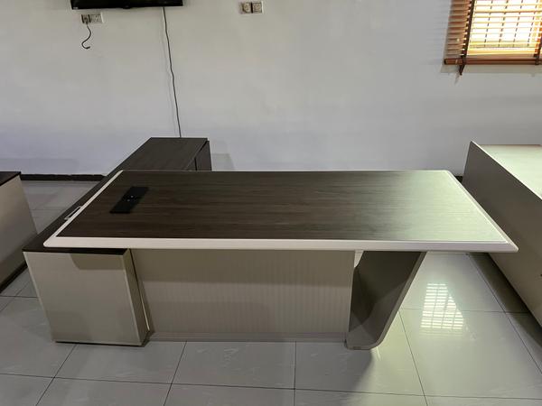 Premium Contemporary L-Shaped Executive Desk with Fluted Modesty Panel Office Desk - Buy in Nigeria | Authentic Furniture