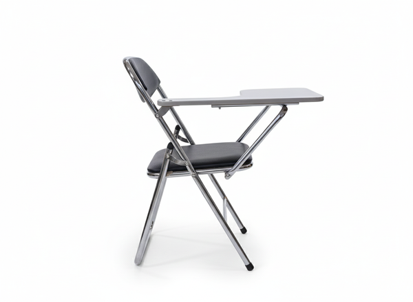 Quality Black Padded Folding Student Training Chair with Writing Pad Student Chair (Alternative View) - Authentic Furniture