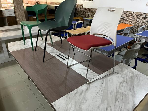 Quality Two-Tone Marble & Wood Surface Conference Table Office Tables (Alternative View) - Authentic Furniture