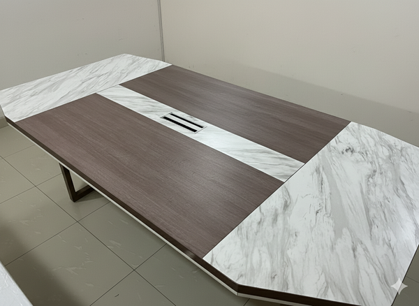 Premium Two-Tone Marble & Wood Surface Conference Table Office Tables - Buy in Nigeria | Authentic Furniture